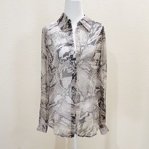 L'AGENCE Snakeskin-Print Silk Shirt